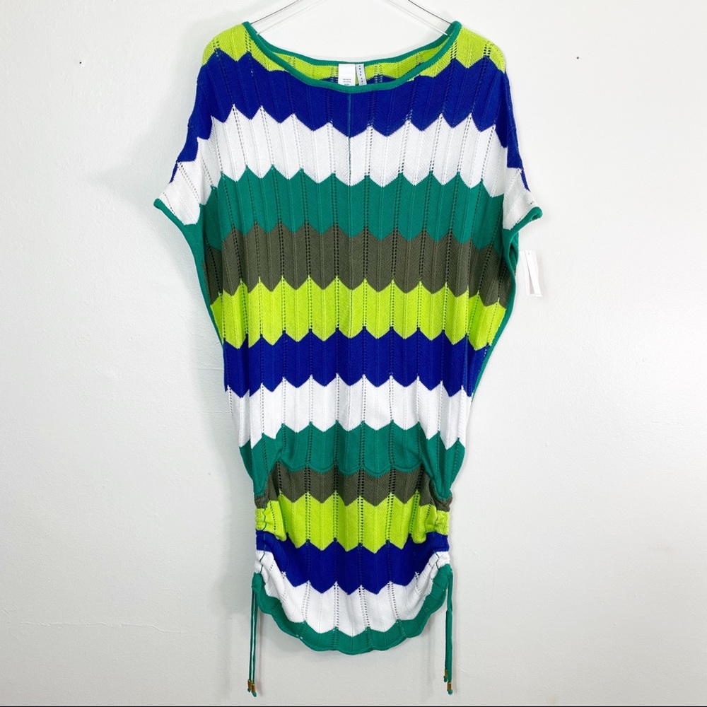 Trina Turk Printed Boatneck Tunic NWT Green